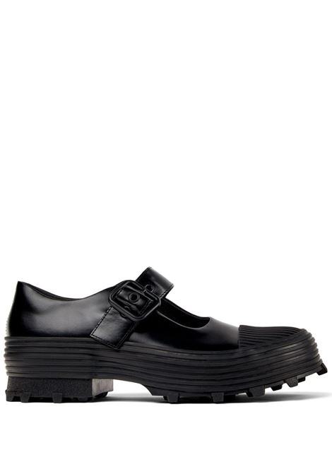 Black Traktori leather ballerina shoes Camper lab - women